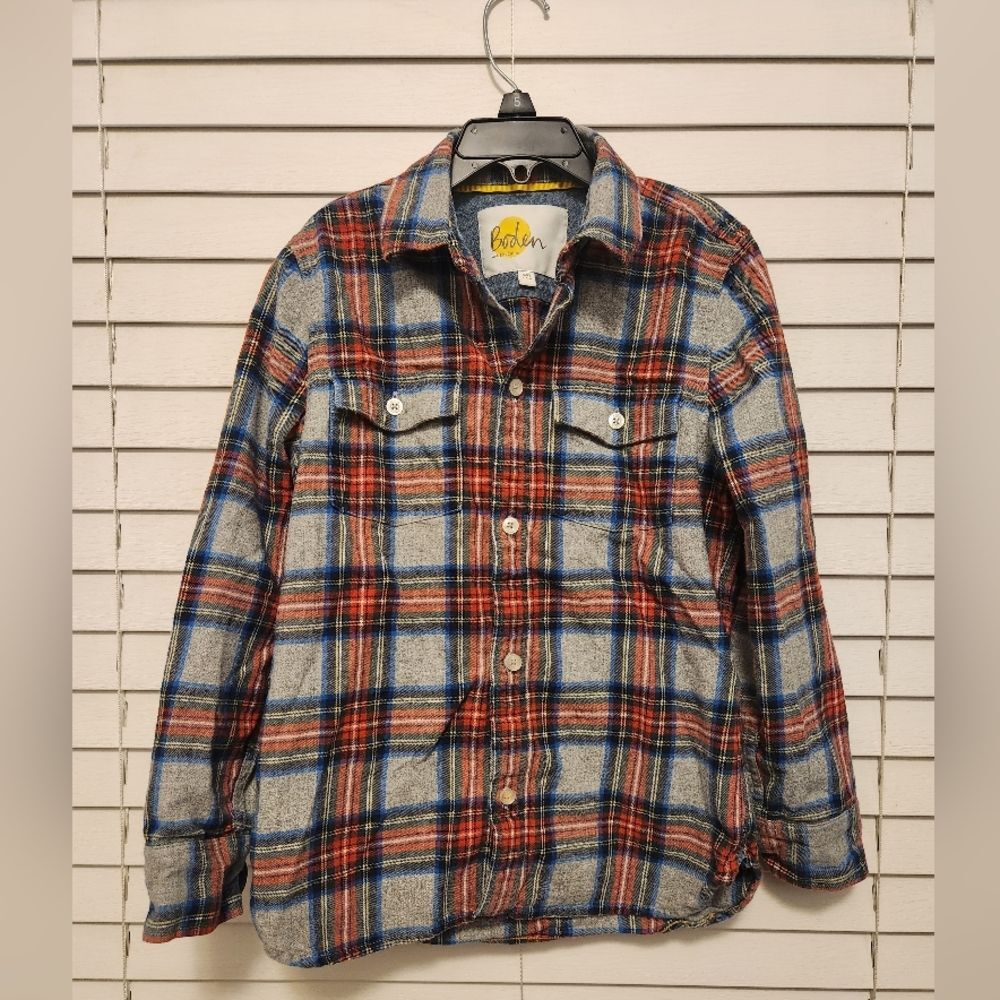 Boden Boys Plaid Shirt Size 8-9